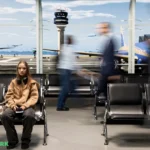 Inside an airport terminal