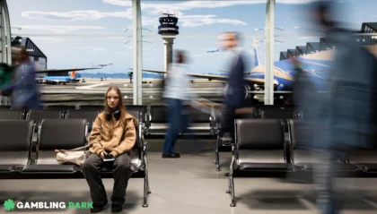 Inside an airport terminal
