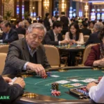 An Older Korean Man Gambling at a Casino
